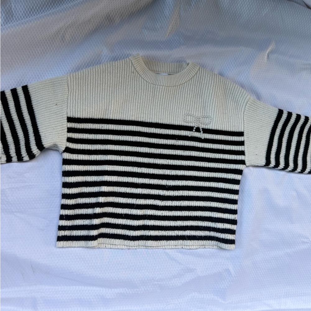 Zara Cream Ribbed Knit Sweater